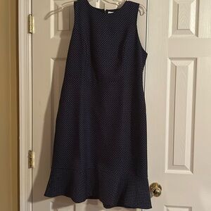 Women’s JCrew sheath dress. NWT navy blue with small white polka dots.Size 12.